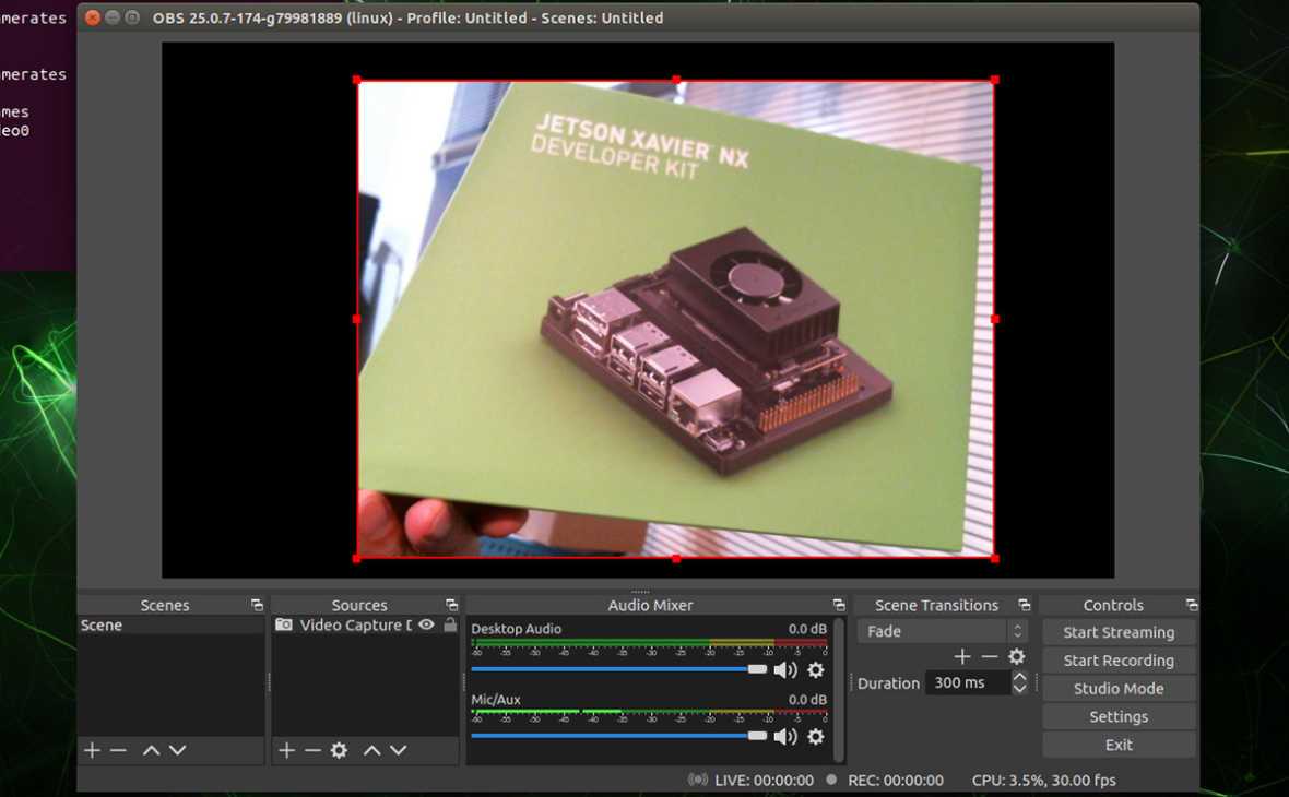 Jetson nano xavir nx で OBS-Studio を動かしてみる