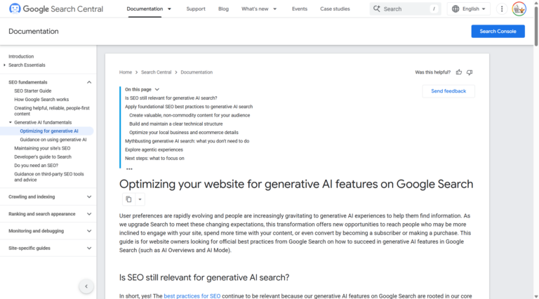 Google 検索の生成 AI 機能に向けたウェブサイトの最適化